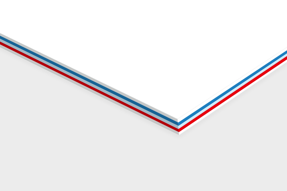 Multiloft Karte aus fünf Lagen mit drei sichtbaren Farbkernen – exklusive Karte mit außergewöhnlicher Stärke